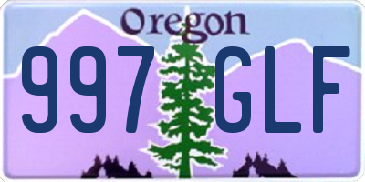 OR license plate 997GLF