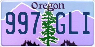 OR license plate 997GLI