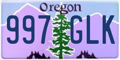 OR license plate 997GLK
