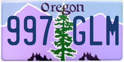 OR license plate 997GLM