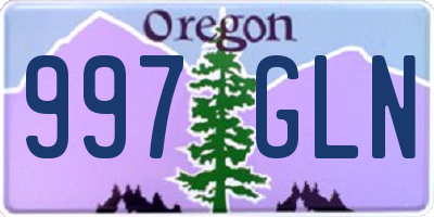OR license plate 997GLN