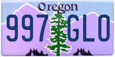 OR license plate 997GLO