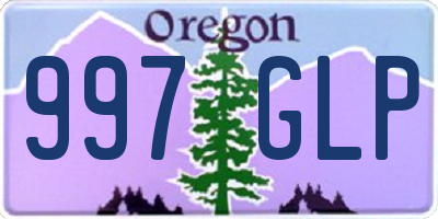 OR license plate 997GLP