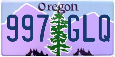 OR license plate 997GLQ