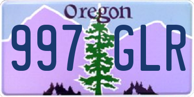 OR license plate 997GLR