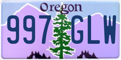 OR license plate 997GLW
