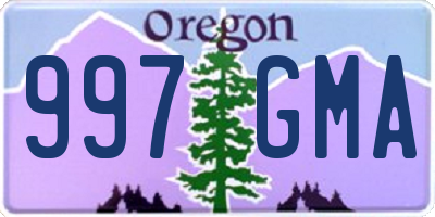 OR license plate 997GMA
