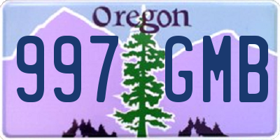 OR license plate 997GMB
