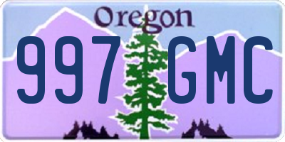 OR license plate 997GMC