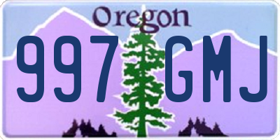 OR license plate 997GMJ
