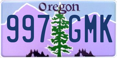 OR license plate 997GMK