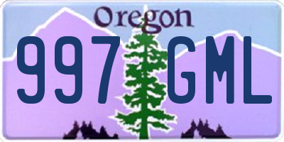 OR license plate 997GML