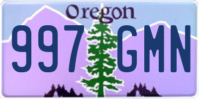 OR license plate 997GMN