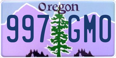 OR license plate 997GMO