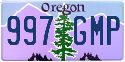 OR license plate 997GMP