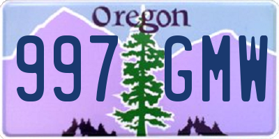 OR license plate 997GMW