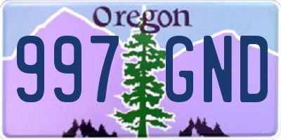 OR license plate 997GND