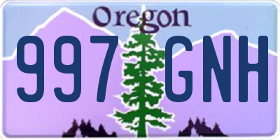 OR license plate 997GNH