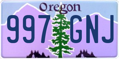 OR license plate 997GNJ