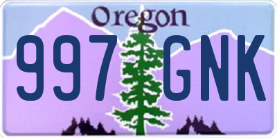 OR license plate 997GNK