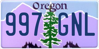 OR license plate 997GNL