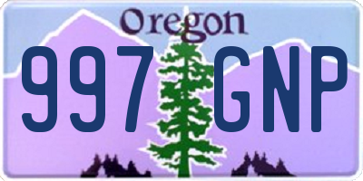 OR license plate 997GNP