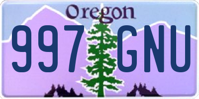 OR license plate 997GNU