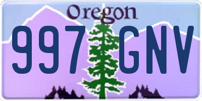 OR license plate 997GNV