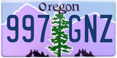 OR license plate 997GNZ