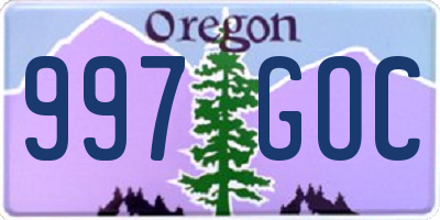 OR license plate 997GOC