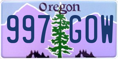 OR license plate 997GOW