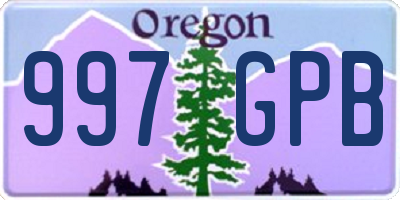 OR license plate 997GPB