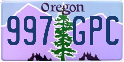 OR license plate 997GPC