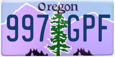 OR license plate 997GPF