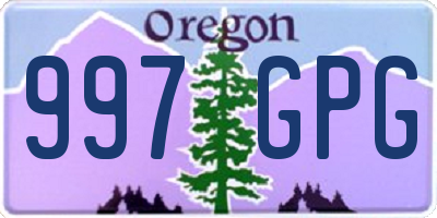 OR license plate 997GPG