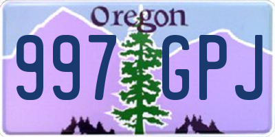 OR license plate 997GPJ