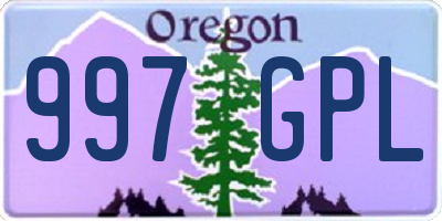 OR license plate 997GPL