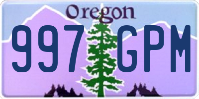 OR license plate 997GPM