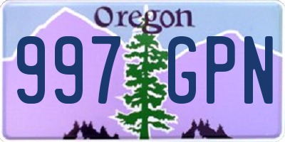 OR license plate 997GPN