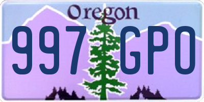 OR license plate 997GPO