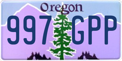 OR license plate 997GPP