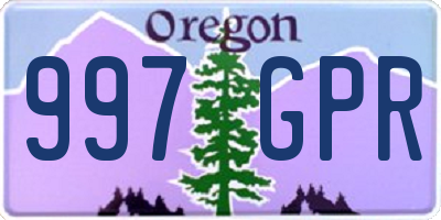 OR license plate 997GPR
