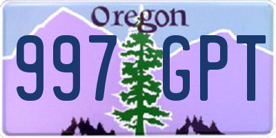 OR license plate 997GPT