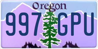 OR license plate 997GPU