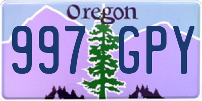 OR license plate 997GPY