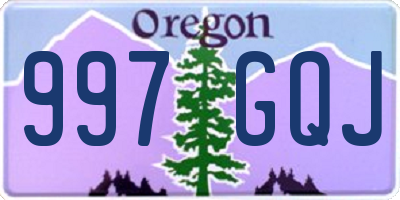 OR license plate 997GQJ