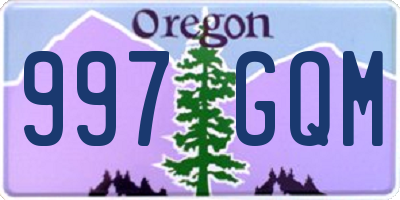 OR license plate 997GQM