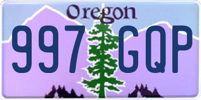 OR license plate 997GQP