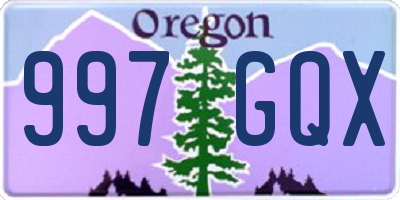 OR license plate 997GQX