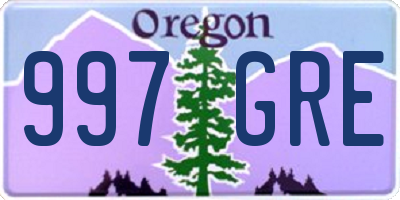 OR license plate 997GRE